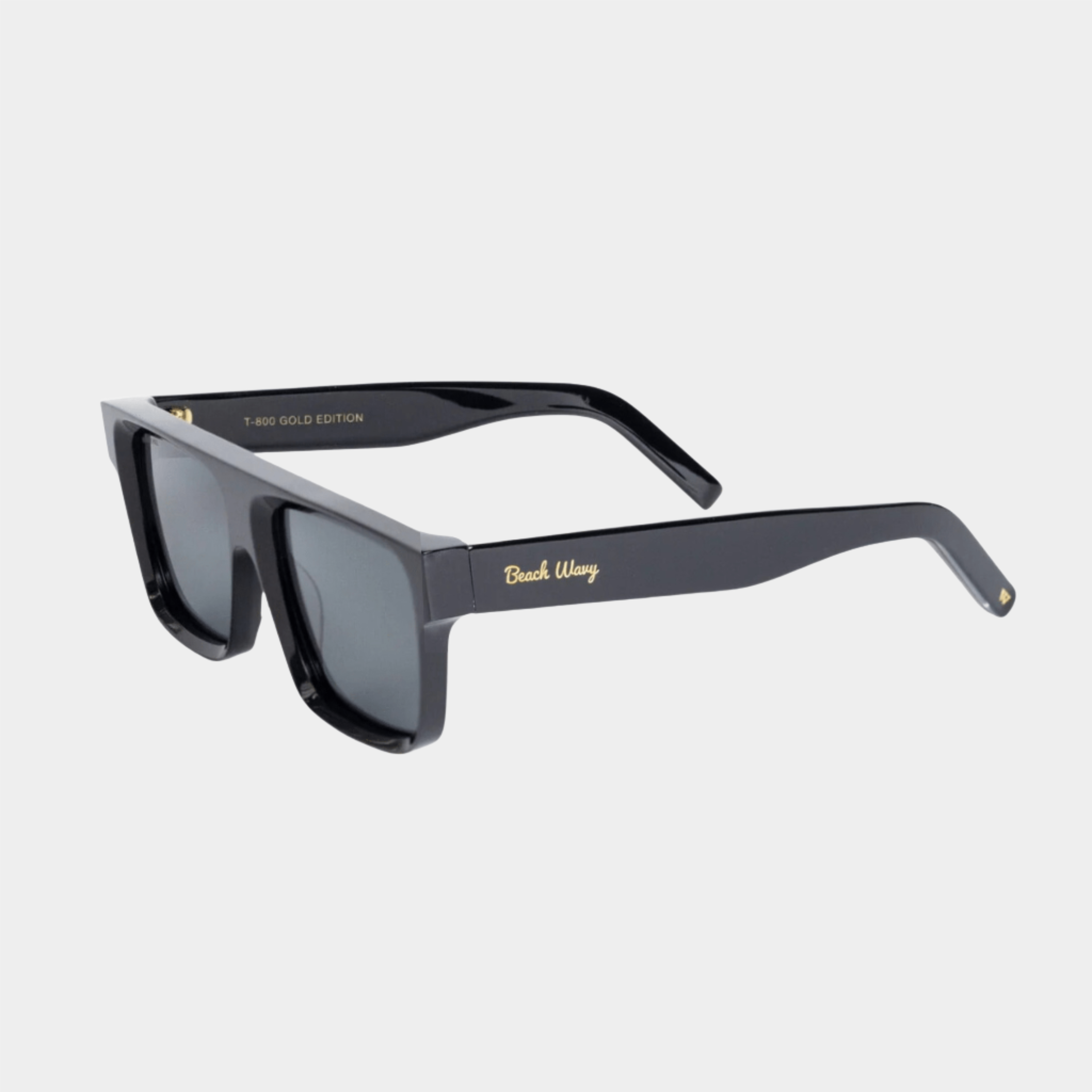BEACH WAVY Sunglasses Medium/Large / Polarized Cat.3 / Mazzucchelli Acetate BEACH WAVY - T-800 - GOLD EDITION (BLACK)