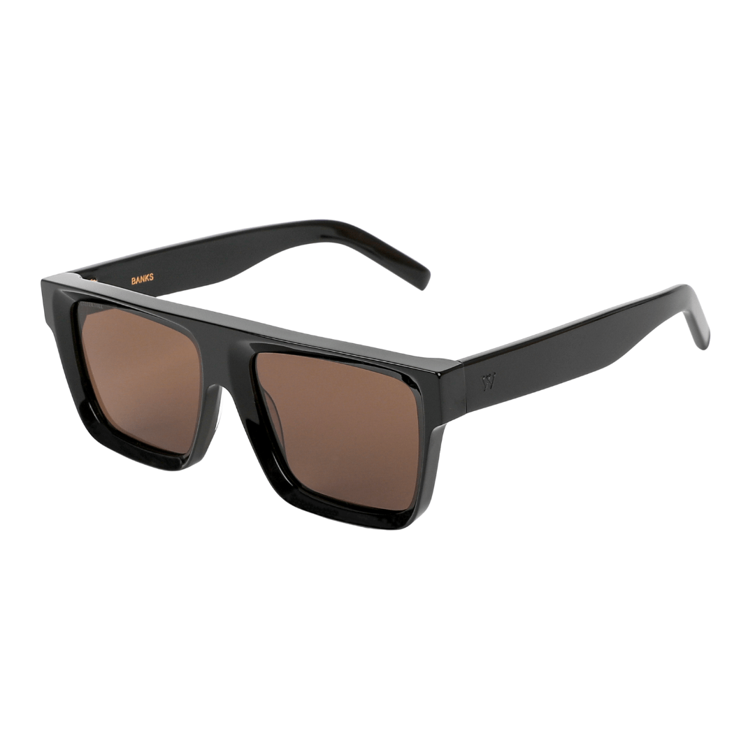 WALTER HILL Sunglasses Medium/Large / Polarized Cat.3 / Mazzucchelli Acetate BANKS - Brown