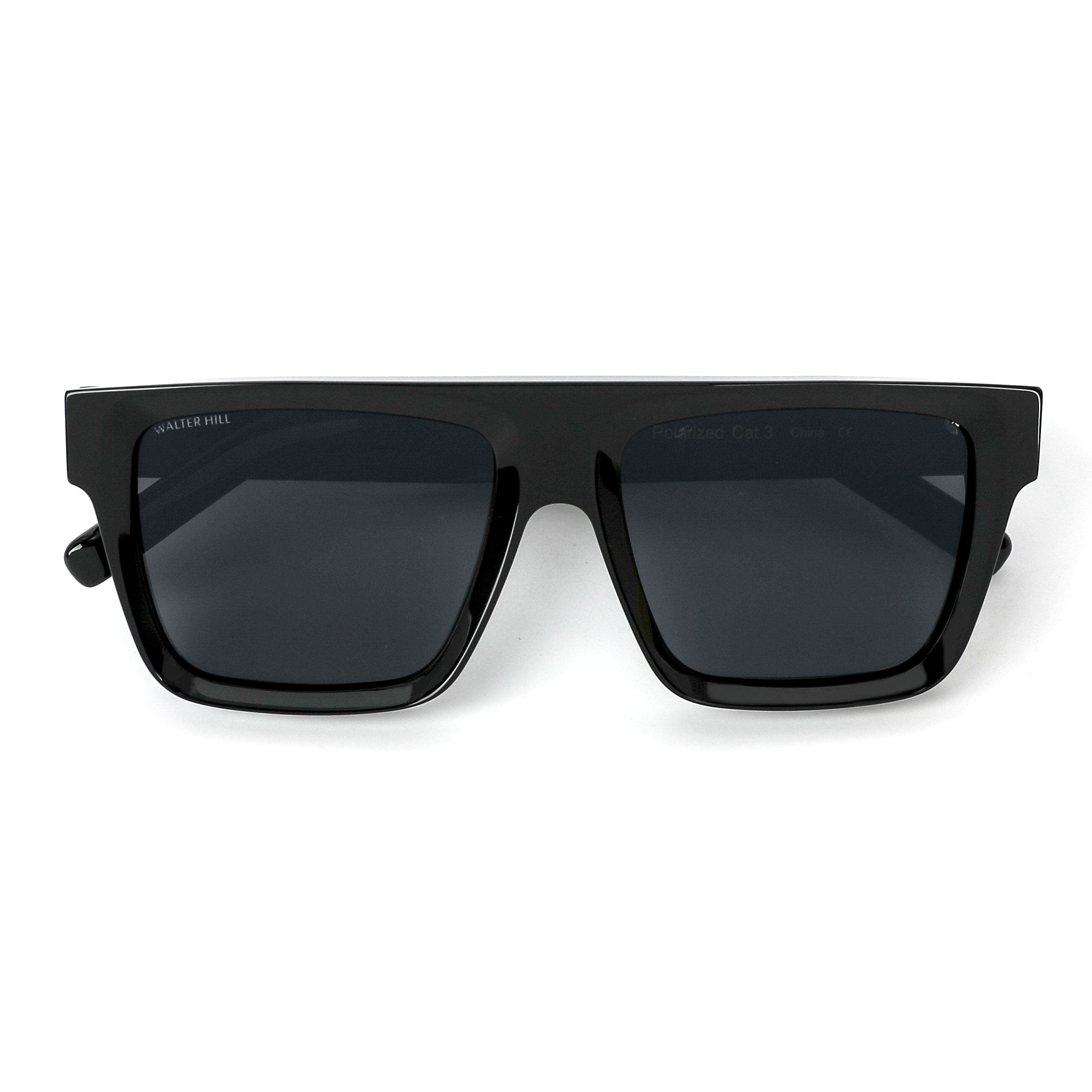 WALTER HILL Sunglasses Medium/Large / Polarized Cat.3 / Mazzucchelli Acetate BANKS - Black