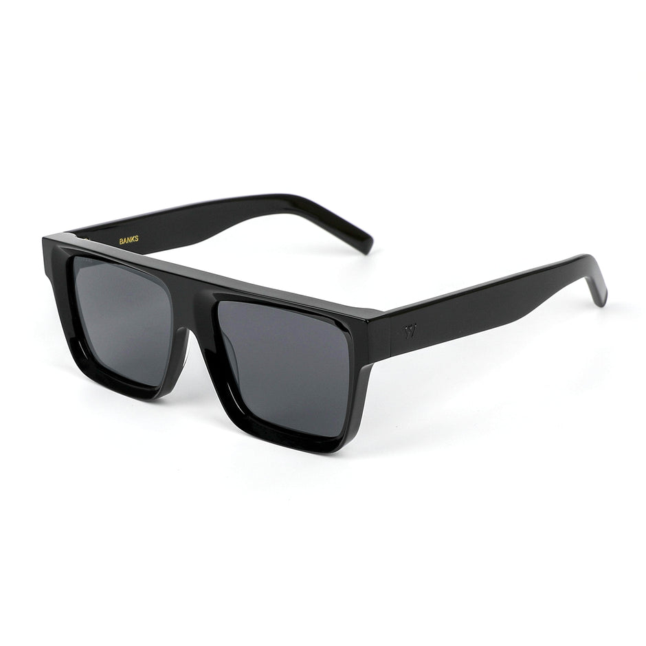 WALTER HILL Sunglasses Medium/Large / Polarized Cat.3 / Mazzucchelli Acetate BANKS - Black