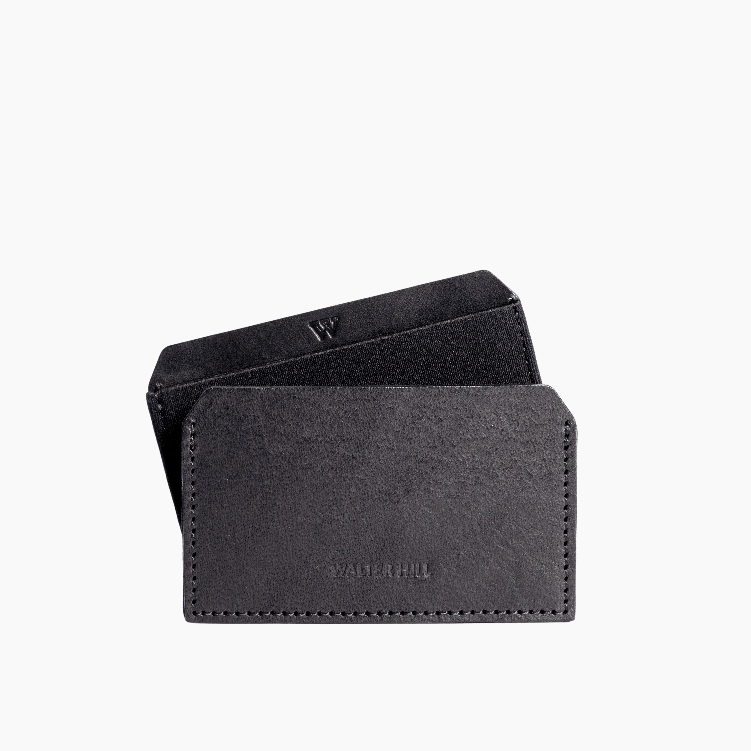Walter Hill Wallets & Money Clips Black / 2-8+ Cards / Italian Vegetable Tanned Leather CARD HOLDER WALLET - BLACK