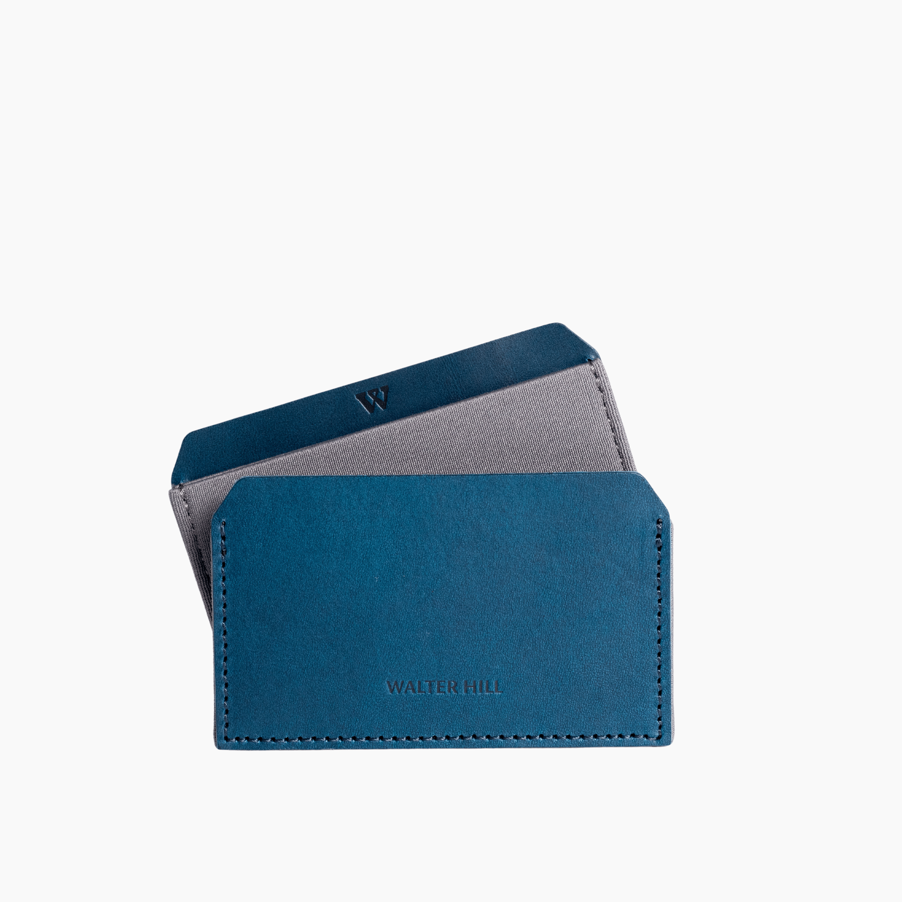 Walter Hill Wallets & Money Clips Blue / 2-8+ Cards / Italian Vegetable Tanned Leather CARD HOLDER WALLET - BLUE